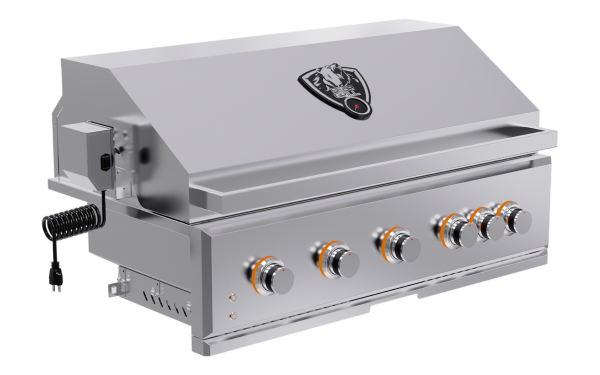 Bear Grill 42GRLB | Stainless Steel 5 Burner Grill with Briquettes